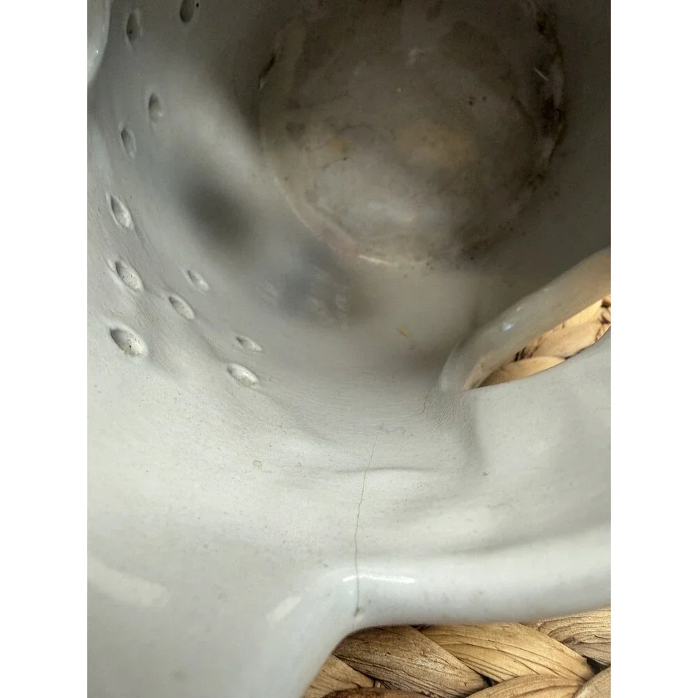 MA Hadley Owl Luminary White Ceramic Candle Holder Animal Clay Handcrafted Light
